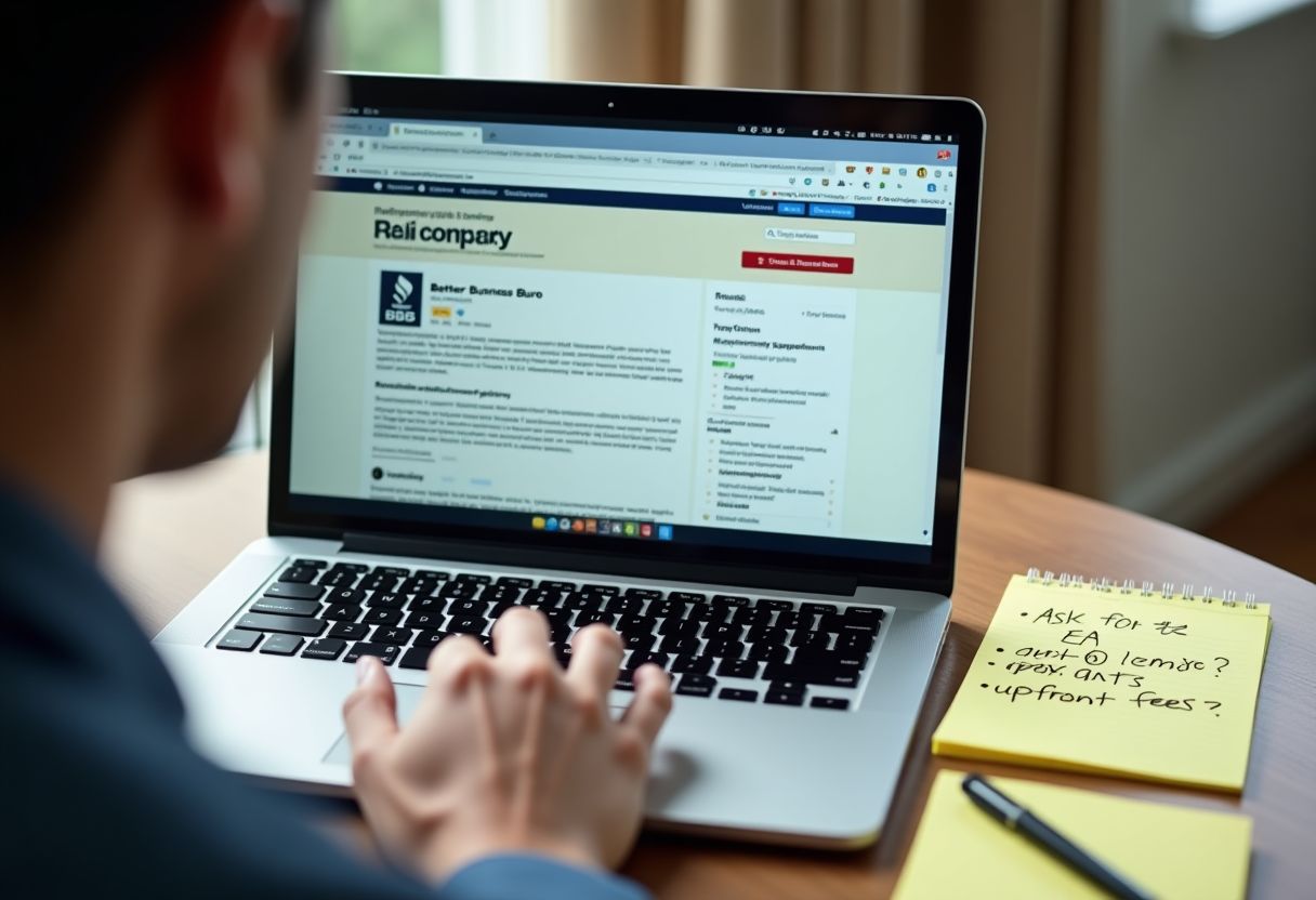 A red warning sign with text 'Scam Alert' over blurred figures, symbolizing the dangers of fraudulent tax relief services and the need for caution.